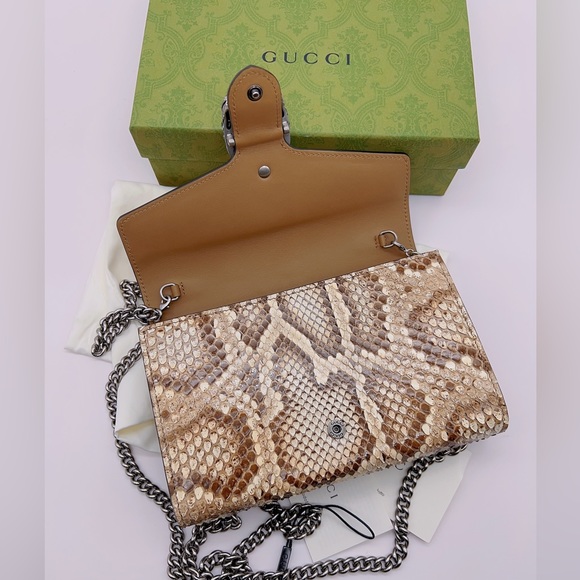 ❌SOLD❌NWT Authentic GUCCI Dionysus Mini Snakeskin Leather Chain Wallet Bag - Picture 6 of 16